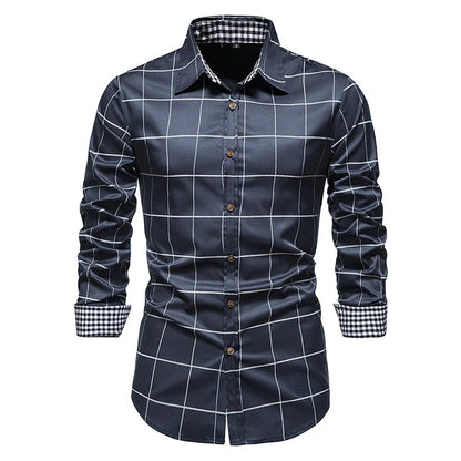 Plaid Patchwork Formal Shirts