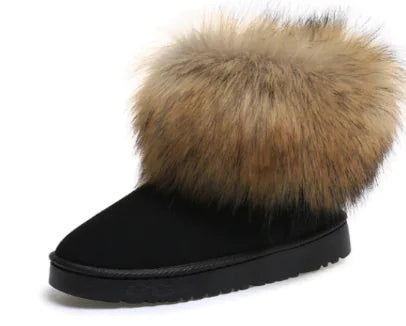 Women's Fox Fur Snow Boots