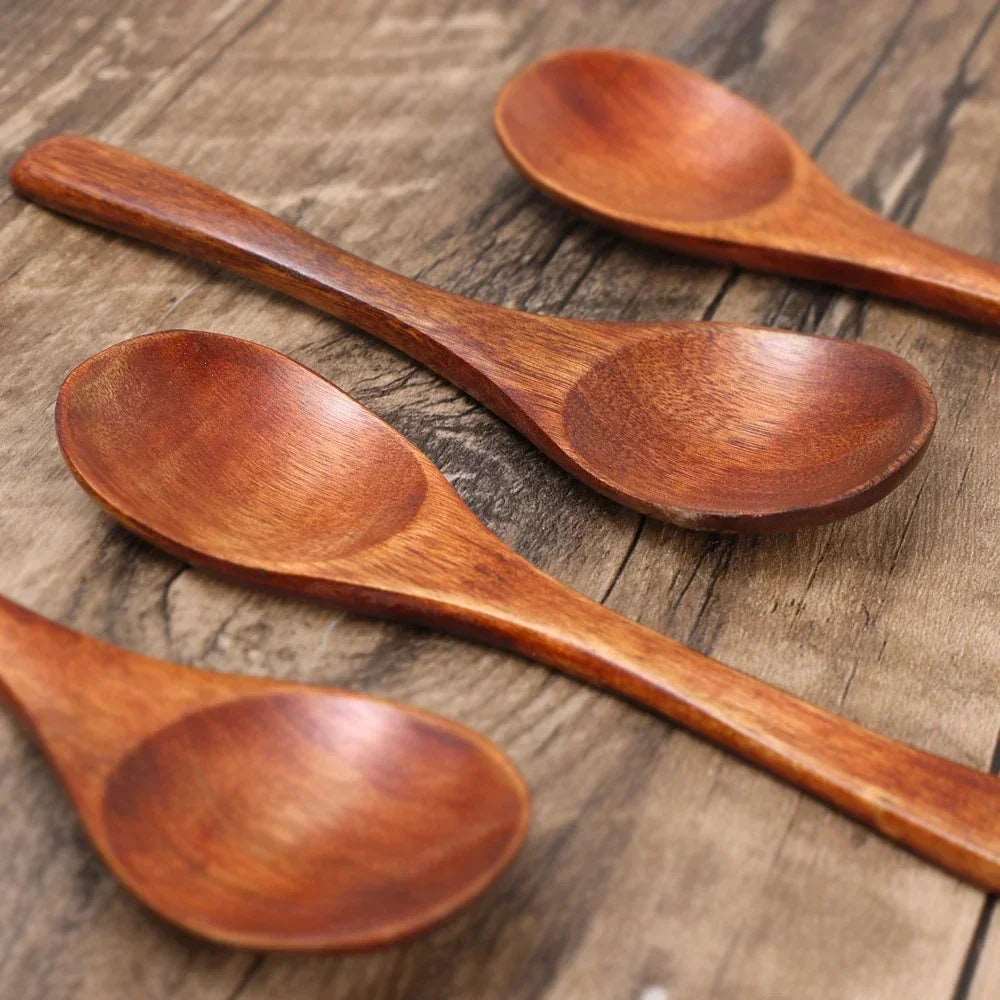 1-10 Pcs Wood Soup Spoons