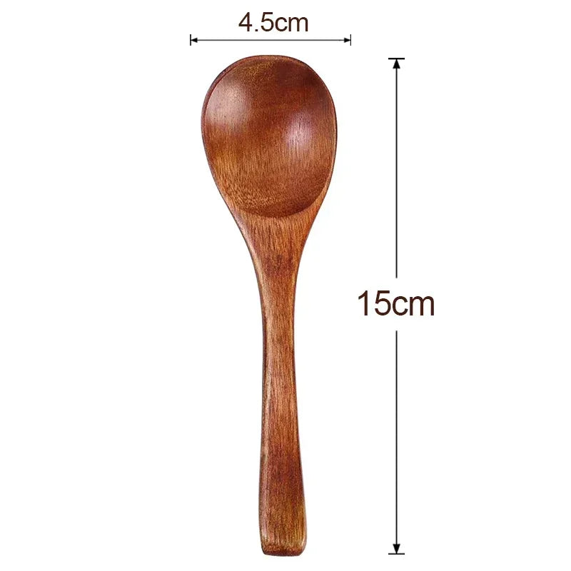 1-10 Pcs Wood Soup Spoons