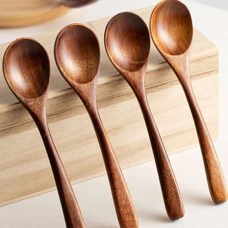 1-10 Pcs Wood Soup Spoons