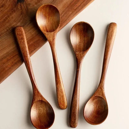 1-10 Pcs Wood Soup Spoons