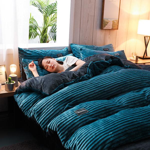 Corduroy Velvet Duvet Bedding Set