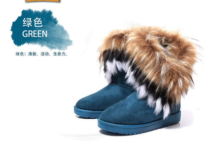 Women's Fox Fur Snow Boots