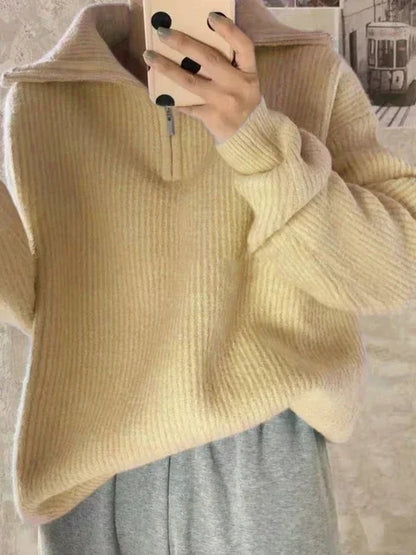 Turtleneck Zipper Sweater