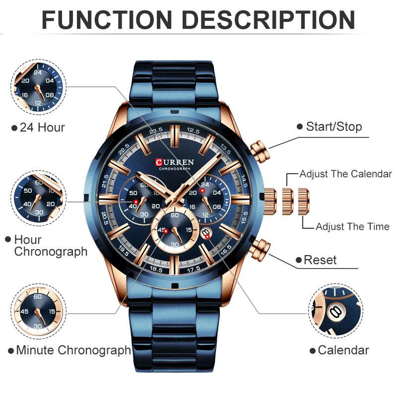 CURREN Quartz Men Watch Top Brand